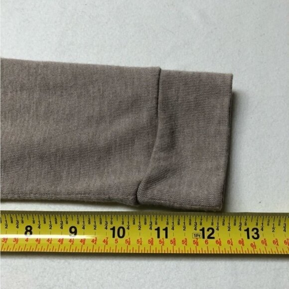 Dynamite Taupe Ruched Button Down Cardigan With Lace Back - Picture 8 of 10